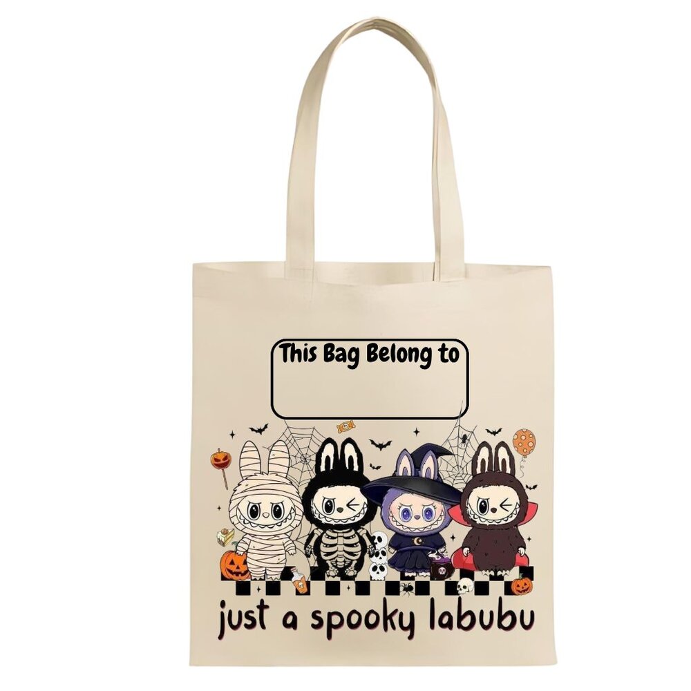 Customize Labubu Spooky Halloween Trick or Treat tote bag